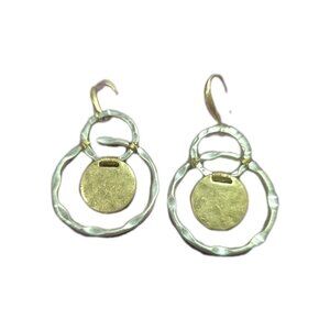 Vintage RLM SOHO Gold & Silver Tone Modernist Circle Earrings